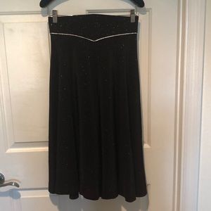 Midi black/rose metallic and silver midi skirt.